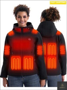 Womens Heated Softshell Jacket Waterproof Electric Heating Coat